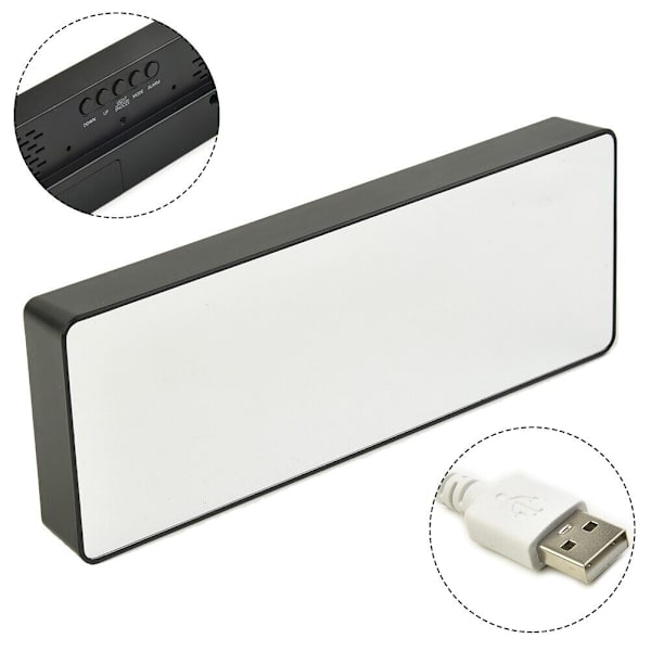 Portable LED Alarm Clock with Temperature Display and Smart Night Light