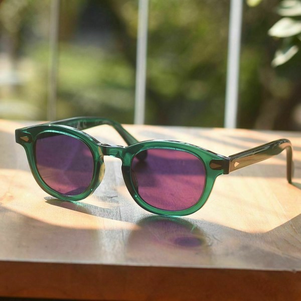 Vintage vilot sunglasses for women green glasses purple lens men purple sunglass