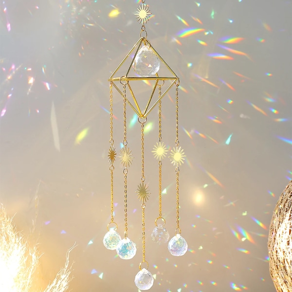 Heart Suncatcher Crystal Glass Prism Hanging Sun Catcher Fairy Garden Decoration Rainbow Maker Crystal Catcher Wedding Ornament