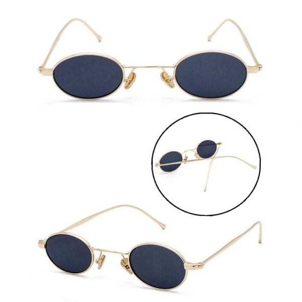 Small Oval Round Sunglasses Vintage Sun Shades Stylish Metal Mens Womens UV G661