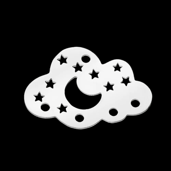 5pcs/lot 316 Stainless Steel Star Moon Cloud Charms Pendant for necklaces Wholesale Sun Charms for DIY Jewelry Making