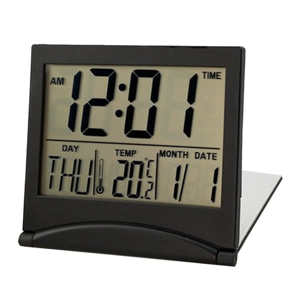 Foldable Digital Alarm Clock with Temperature Sensor and Timer Setting