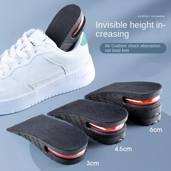 3-6cm Height Increase Insoles for Men Women Elevator Shoes Cushion Unisex Sneakers Heel Lifting Insert Heighten Half Insoles
