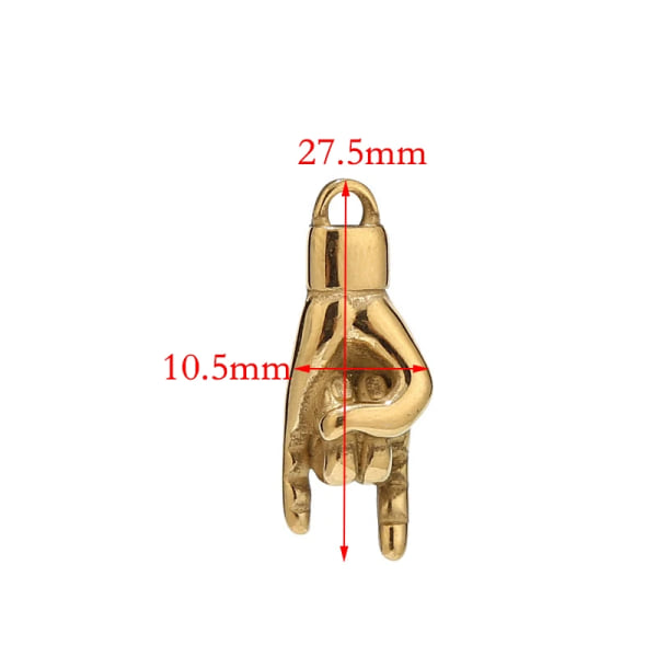 3pcs Gold Plated Stainless Steel Good Luck Hand Symbol Charm Pendants for DIY Jewelry Making Findings Accessories Top Quality