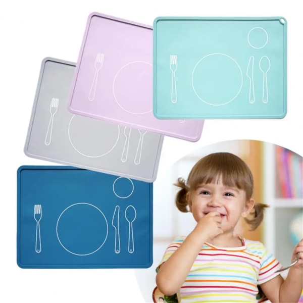 Modern Silicone Placemat Flexible Table Mat Reusable Anti-scalding Daily Use Silicone Kids Dining Table Placemat