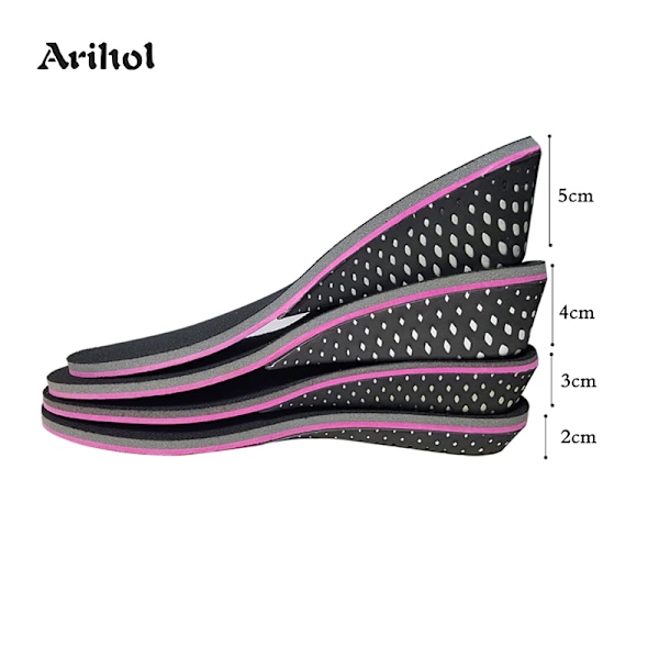 Unisex Air Cushion Height Increase Shoe Insoles Pair Taller  Inch Lift 2