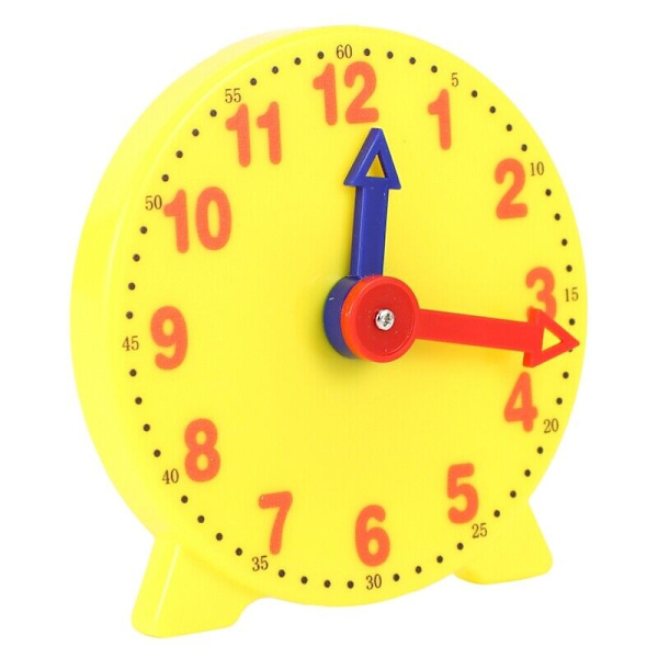 4 Inch Student Learning Clock Time Model Teacher Gear Clock 12/24 Hour School A9