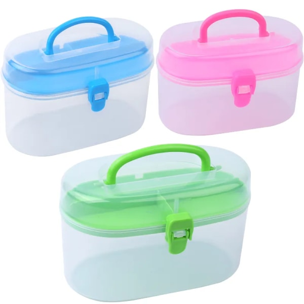 TLKKUE Plastic Transparent Storage Box For Sewing Embroidery Tools Organizer Case Nail Art Battery Screw Case Beads Container