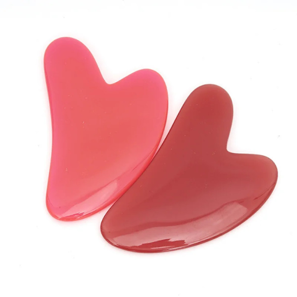1Pc Heart Shape Face Back Waist Spa Massager Beeswax Gua Sha Scraping Massage Scraper Acupuncture Guasha Board Massager for Face