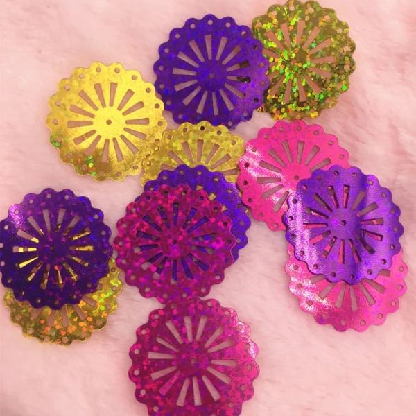 10g/50Pcs/Pack 29mm Mixed Color Carriage Whee Shape Sequins Handmade Paillettes Diy Sewing wedding Lentejuelas Accessories