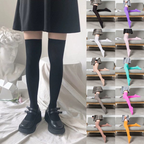 Fashion Thigh High Over Knee High Socks Girls Womens Long Cotton Stockings UK