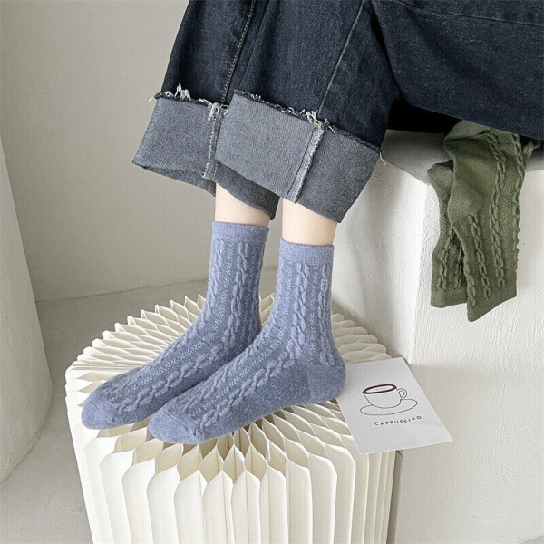 5 Pairs Women Solid Color Cotton Thickened Warm Odor-proof Stockings