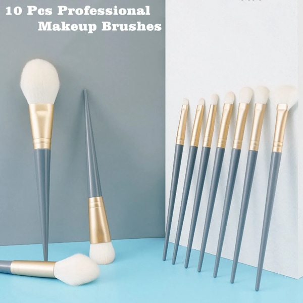 10 Pcs Makeup Brush Set Makeup Concealer Brush Blush Loose Powder Brush Eye Shadow Highlighter Foundation Brush Beauty Tools