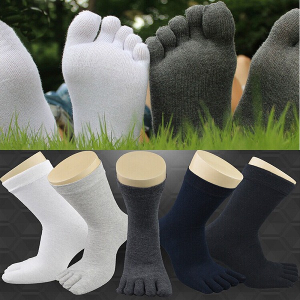 3Pairs Cotton Mens Five-Fingers Toe Sock Women Absorbent Soft Stocking Socks +
