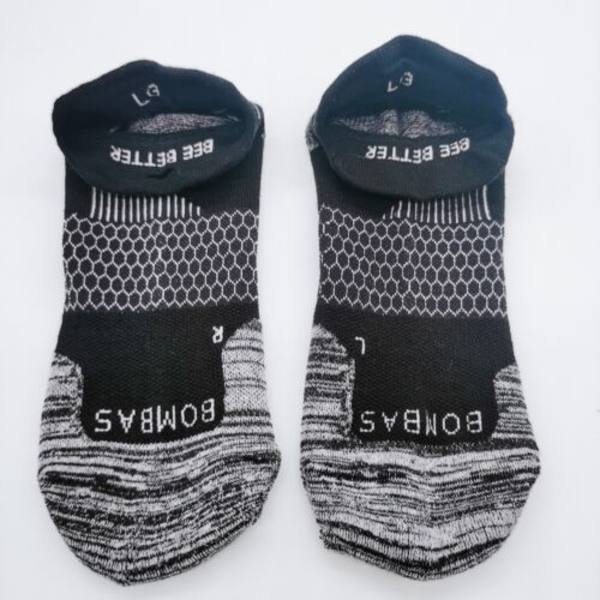 NEW 4 pairs BOMBAS Men's Honeycomb Lightweight running Ankle Socks Grey Size L
