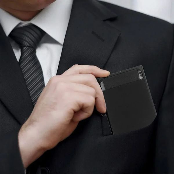 Slim Aluminum Wallet with Elasticity Back Pouch ID Credit Card Holder Mini RFID Wallet Automatic Pop Up Bank Card Case Men Purse