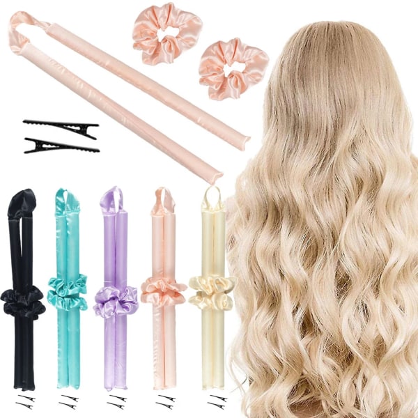 Heatless Hair Curler Rod Headband Lazy Hair Rollers Wave Formers Wet Wavy Bundles No Heat Curls Ribbon Women Hair Styling Tools