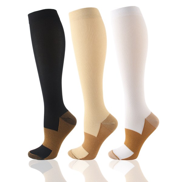 3pairs Compression Socks Stockings Womens Mens Knee High Medical