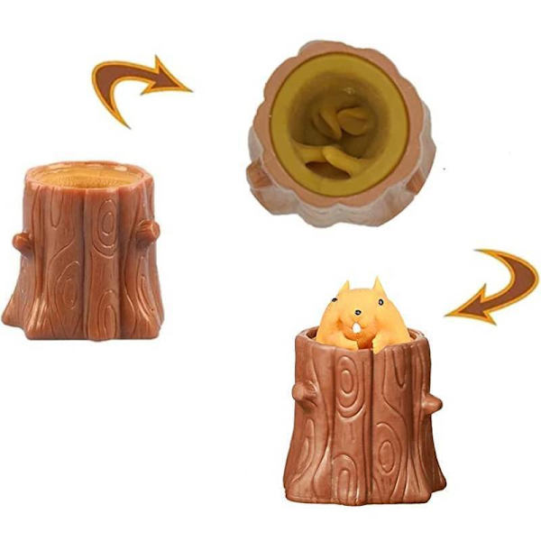 Relief Toy Squeeze Squirrel Toys Decompression Fidget Toy Pen Tree Stumps Stress