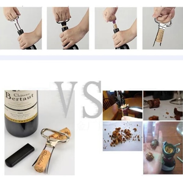 New Creative High Quality Newest Two-prong Cork Puller Ah-so Wine Opener Professional Old Red Wine Opener