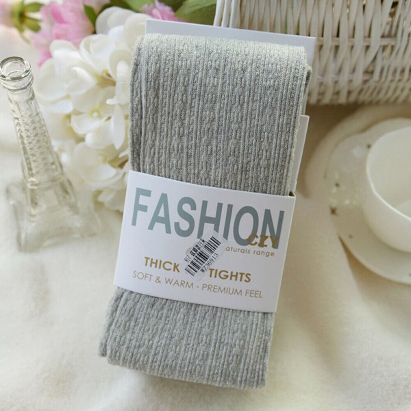 Winter Knitted Footed Tights Women Woolen Yarn Pantyhose Warm Stretch Stockings