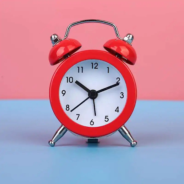 New 50mm Electronic Small Alarm Clock 2023 Creative Rabbit Ears Cute Mini Metal Alarma Despertador Table Watch Desk Clock