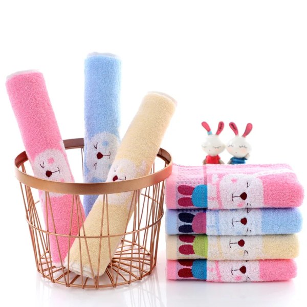 Baby Towel Cartoon Rabbit Face Bath Towels Washcloth Soft Cotton Children Bathroom Wipe Hand Handkerchief for Kids Adult 50x25cm