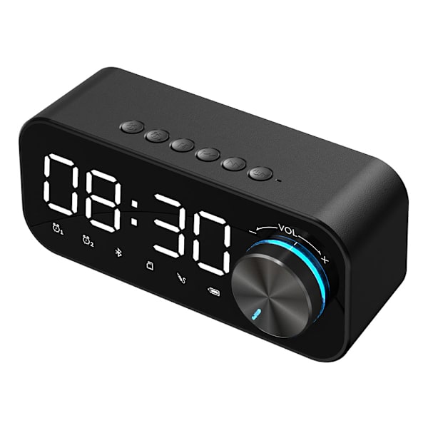 Bluetooth Alarm Clock Speaker Digital Display LED Wireless Subwoofer USB Charge