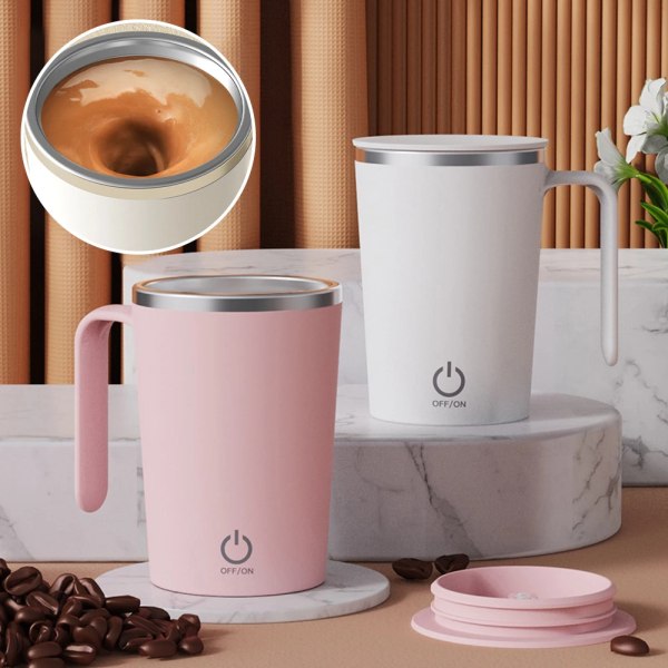 Electric Coffee Mixing Cup Automatic Stirring Milk Mug Stainless Steel Rotating Magnetic Water Cups Usb Charging Milkshake Cup