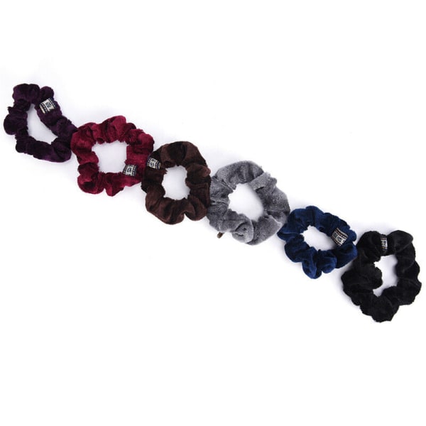 6pcs New Women Velvet Hair Scrunchies Elastic Hair Bands Ties Ponytail Accessories; u