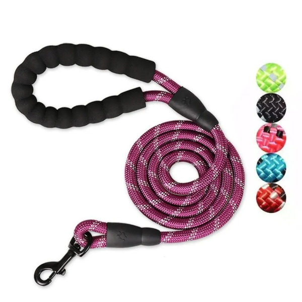 150CM Long Pet Leash Reflective Strong Dog Leash With Comfortable Padded Handle Heavy Duty Training Durable Nylon Rope Leashes