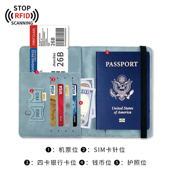 Cross-border hot spot RFID passport bag travel wallet  multi-function can put SIM card ID bag leather case passport holder