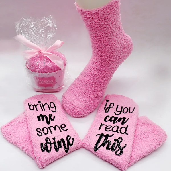 Pink Cute Women Velvet Warm Floor Non-slip Socks Autumn Winter Thickened Plush Coral Fleece Super Soft Sleeping Mid-tube Socks