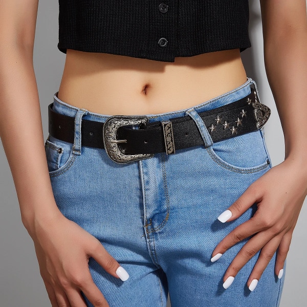 Star Willow Nail Fashion Punk Style Wide Belt Personalized Women's Jeans Universal Belt