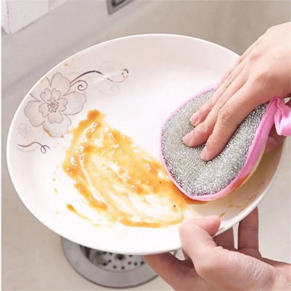 Double Sided Dishwashing Sponge Kitchen Cleaning Towel Kitchenware Brushes Anti Grease Wiping Rags Absorbent Washing Dish Cloth