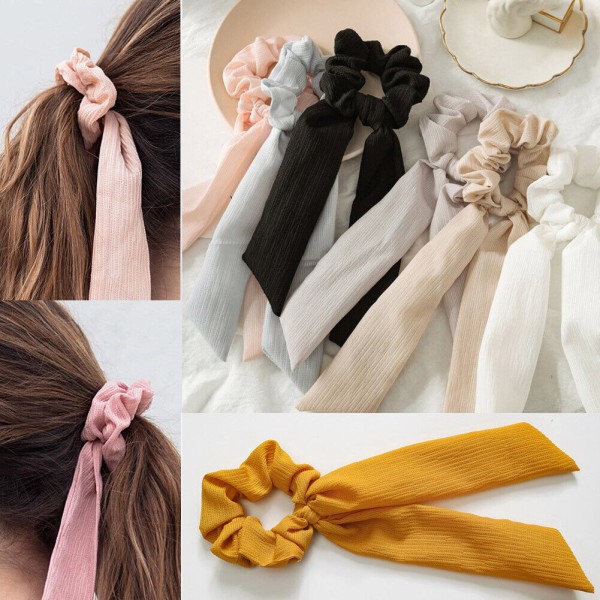 Girl Cloth Hair Scrunchies Elastic Solid Color Hair Rope Hair Ring Ponytail Gift