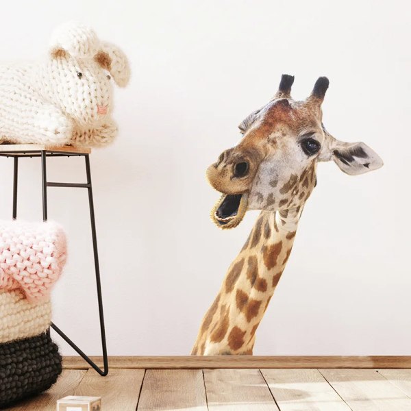 Cartoon cute giraffe commercial wall decoration stickers on children's bedroom porch wall stickers home decor living room