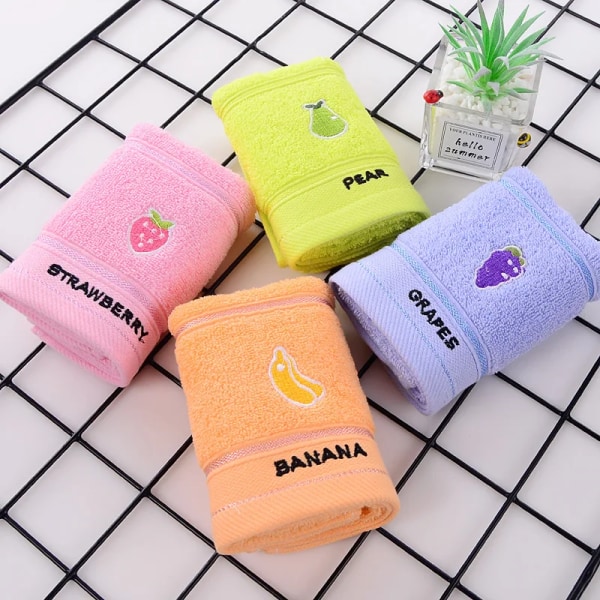 Baby Towel Cute Fruit Kids Bath Towels Soft Absorbent Washcloth Cotton Children Newborn Bathroom Shower Wipe Face Towel 50x25cm
