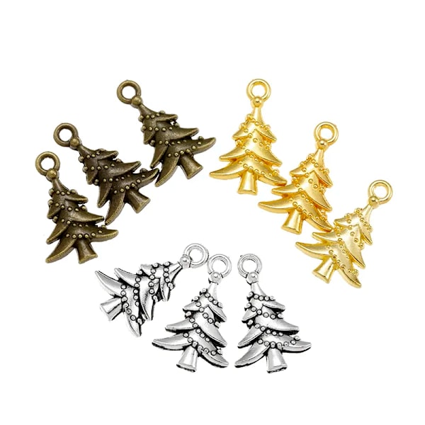 30pcs alloy Tibetan Silver Plated Christmas tree Charms Pendants for Jewelry Making DIY Handmade Craft 21*14mm Q206