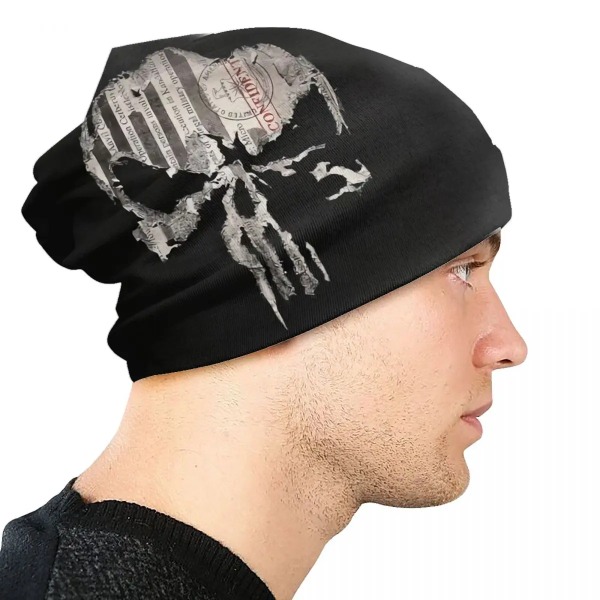Heavy Metal Skeleton Skull Punishers Skullies Beanies Caps For Men Women Unisex Fashion Winter Warm Knit Hat Adult Bonnet Hats
