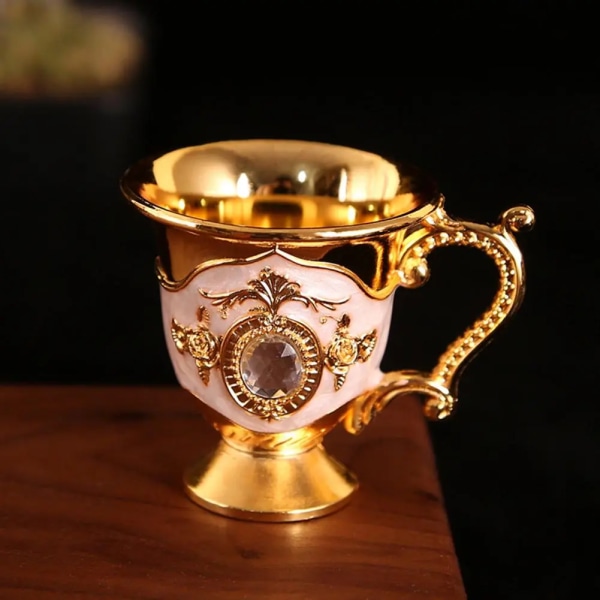 Retro Flower Pattern Teacup Glitter Decorative Coffee Mugs Rhinestone Decor Tea Cup Mini Cups and mugs tazas de te   ѧ ܧ   էݧ    ѧ