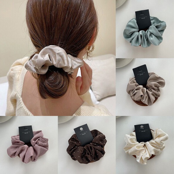 Large Scrunchies Silk Satin Elastic Hair Bands Hair Rope Tie Ponytail Accessory