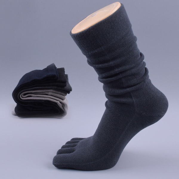 Mens Cotton Long Five Fingers Socks Cotton Comfortable Deodorant Toe Socks UK