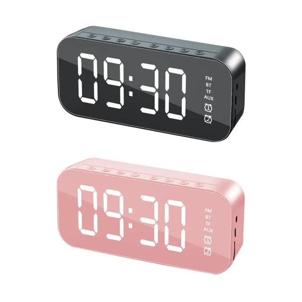 Digital Alarm Clock Electric Times Displaying Devices Rechargeable Multifunctional Tabletop Clocks Time Display Device pink