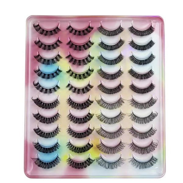 New Segmented Russian Strip Lashes 5/10/20 Pairs Fluffy Mink Lashes 3D False Eyelashes Russian Eyelashes D Curl Fake Eyelashes
