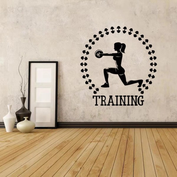 Fitness Gym Sport Barbell Workout Motivation Woman Athtletics Training Weight Lifestyle Custom Room Vinyl Sticker Mural Decal