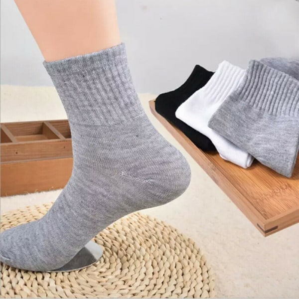 3Pairs Men's Business Casual Cotton Socks Solid Colors Crew Socks Ankle Socks