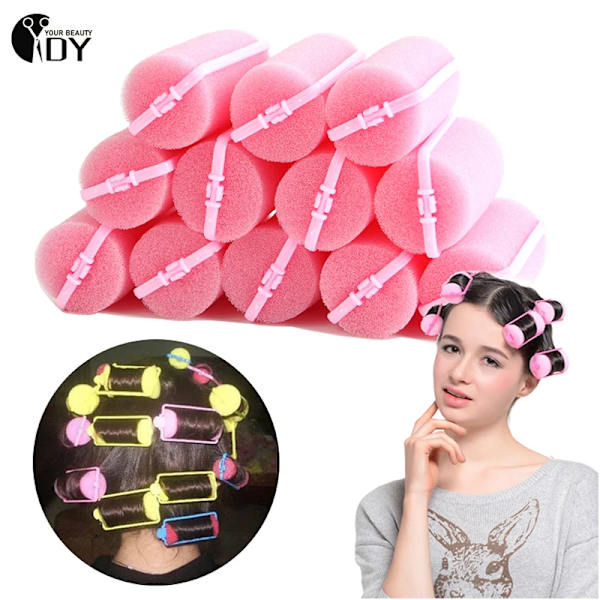 12pcs Magic Sponge Foam Hair Rollers Styling Curlers Cushion Salon Hair Salon For Barber DIY Curls Diameter 1.5/2/2.5/3/3.6cm