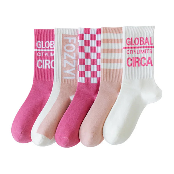 2 pairs (4pcs)Of Cute college style sports spring autumn and winter mid length socks