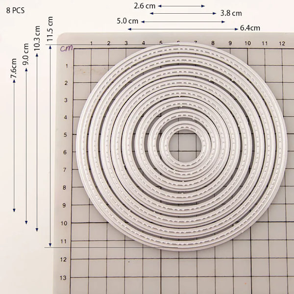 2.1~12Cm Round Metal Cutting Dies Stencil for Diy Craft Metal Cutting Die Scrapbook Embossed Paper Card Album Craft Template